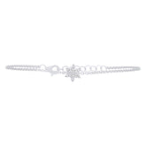 0.03ct 14k White Gold Diamond Star of David Bracelet